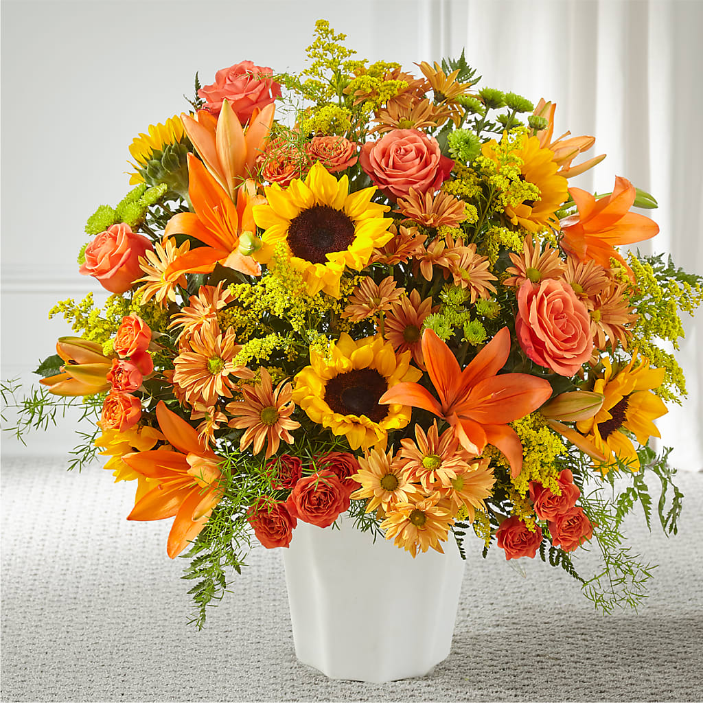 Harvest Thoughts Floor Basket – PETAL & VINE DESIGN INC, Portage IN
