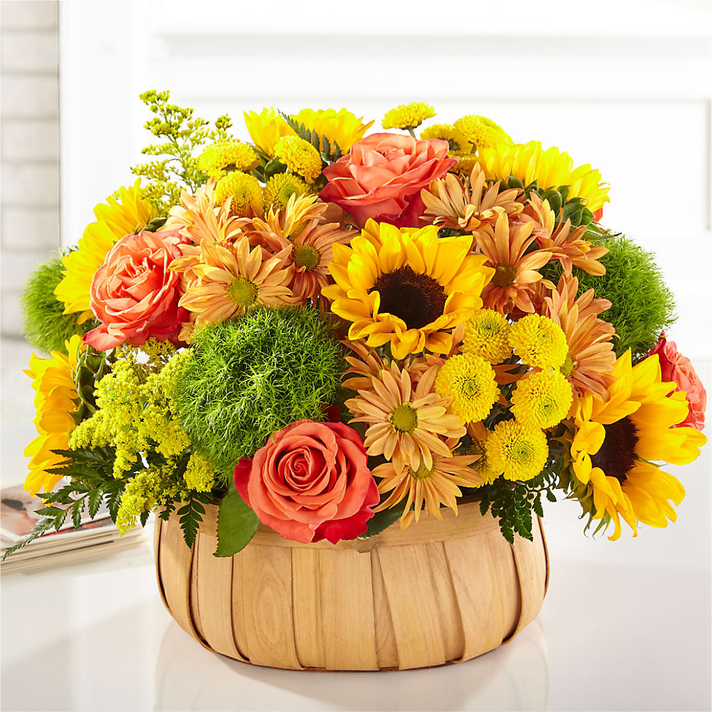 Harvest Sunflower Basket – PETAL & VINE DESIGN INC, Portage IN
