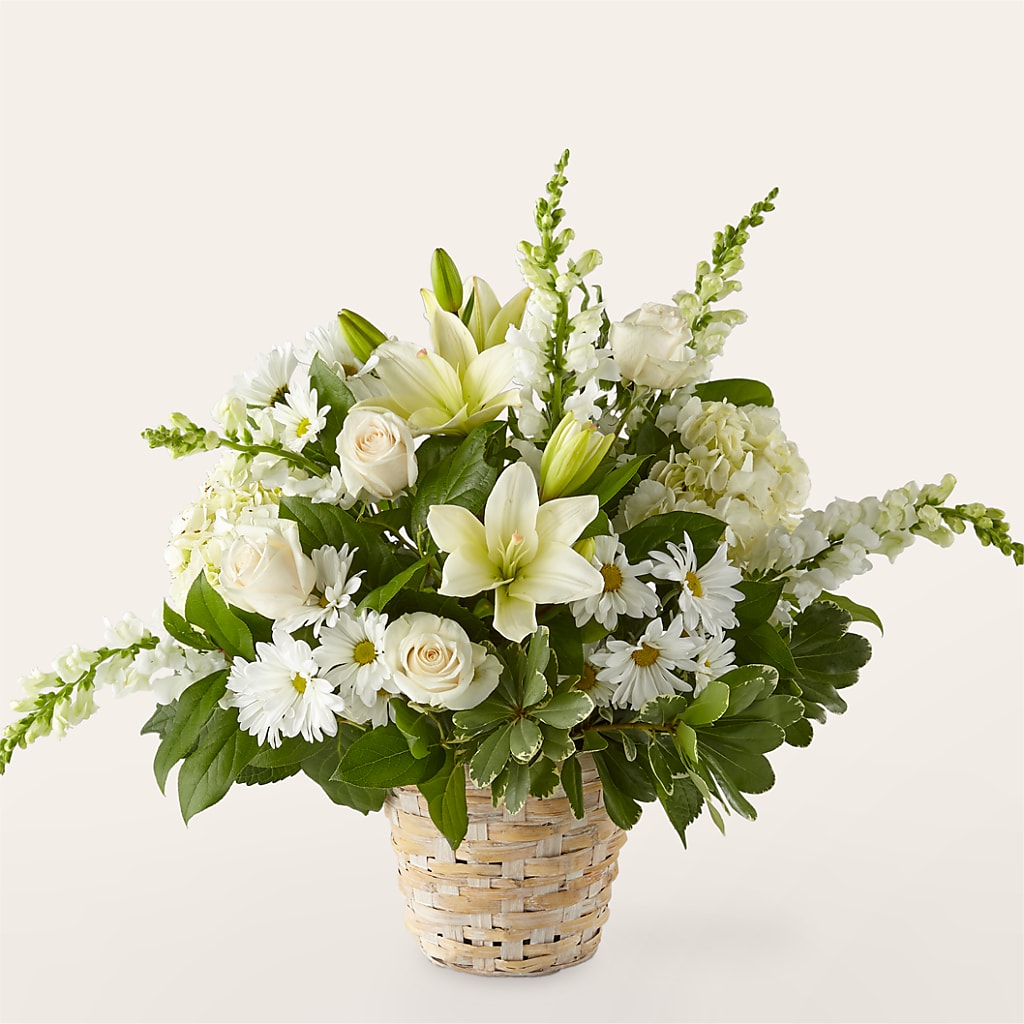 Ivory Elegance Floral Basket – PETAL & VINE DESIGN INC, Portage IN