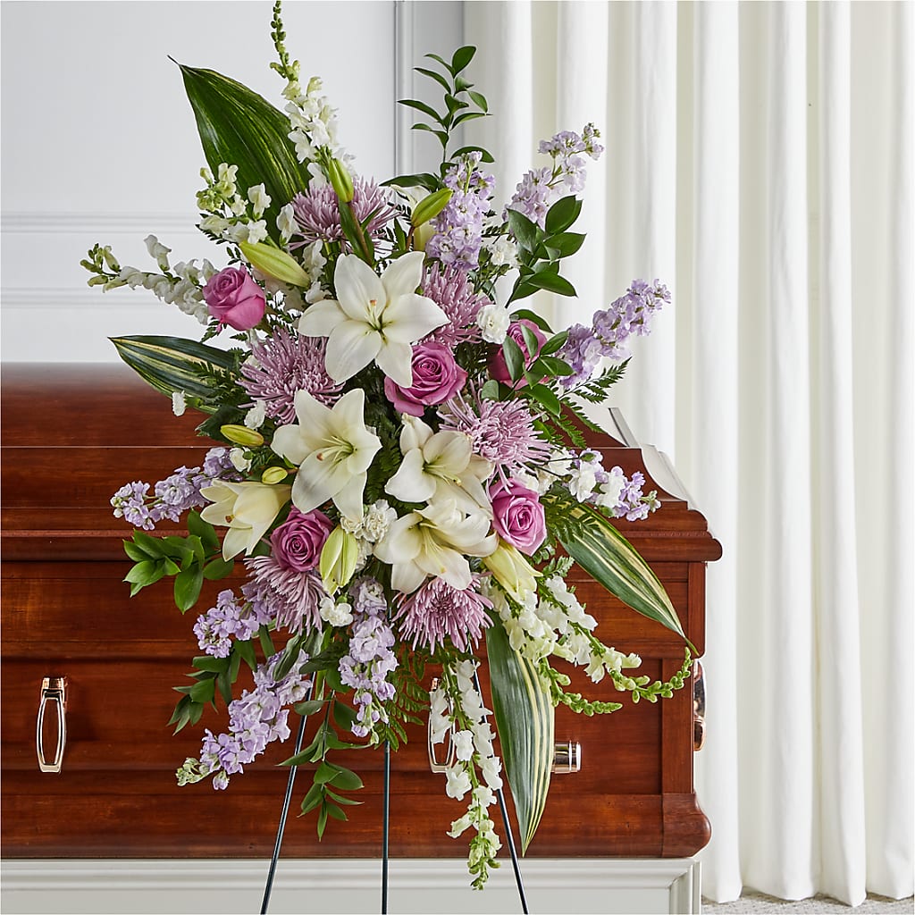 Grateful Hearts Standing Spray – PETAL & VINE DESIGN INC, Portage IN