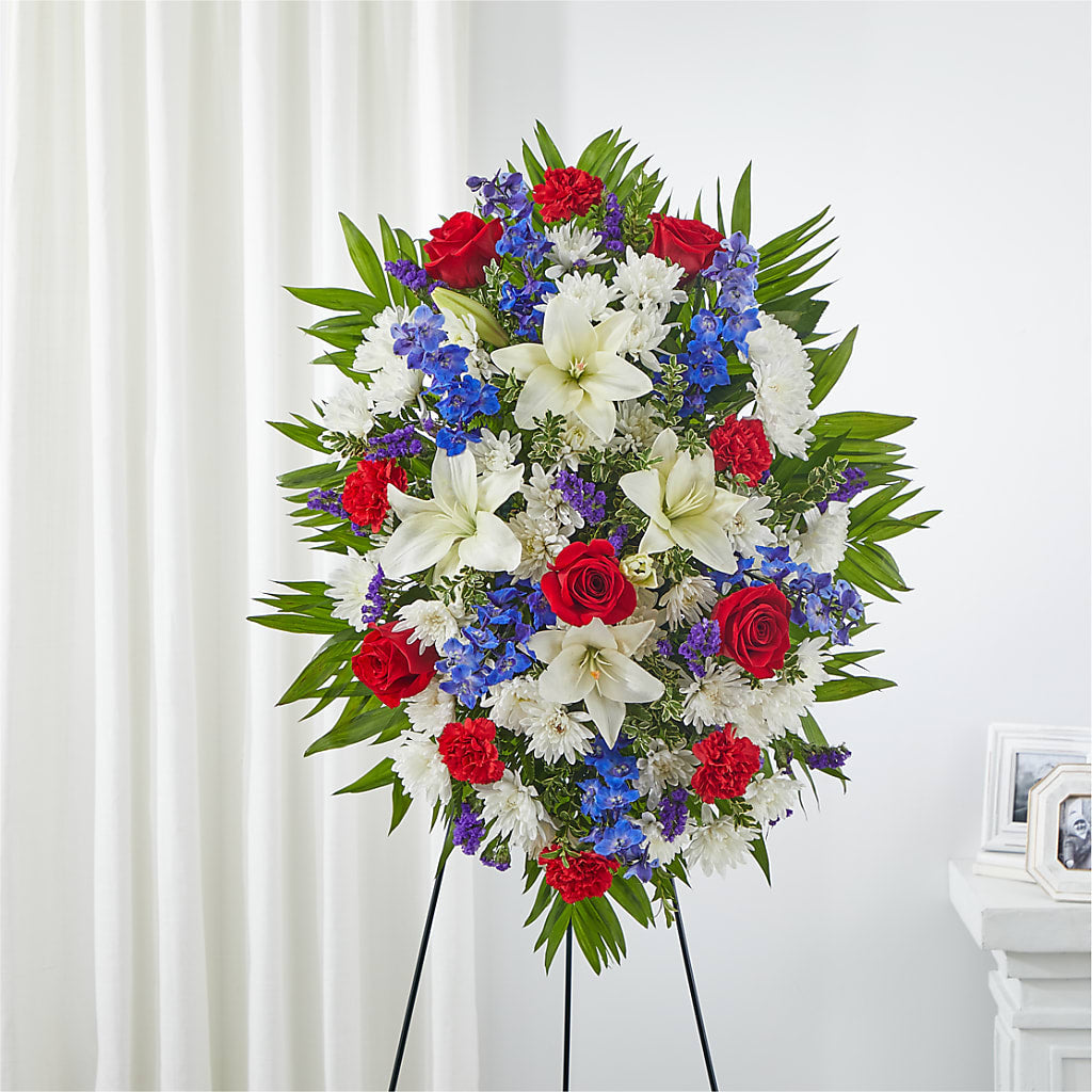 Cherished Service Standing Spray – PETAL & VINE DESIGN INC, Portage IN