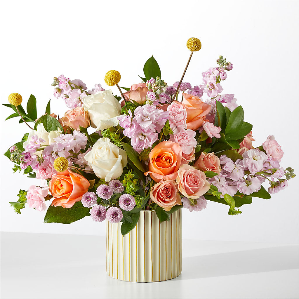 French Market Bouquet with Ivory Vase – PETAL & VINE DESIGN INC, Portage IN