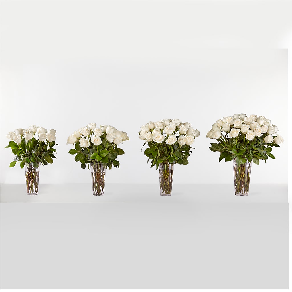 Long Stem White Rose Bouquet – PETAL & VINE DESIGN INC, Portage IN