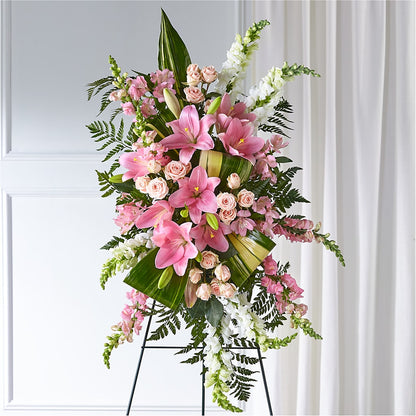 Elegant Embrace Standing Spray – PETAL & VINE DESIGN INC, Portage IN