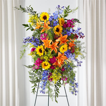 Sunlit Memories Standing Spray (Standard) – PETAL & VINE DESIGN INC, Portage IN