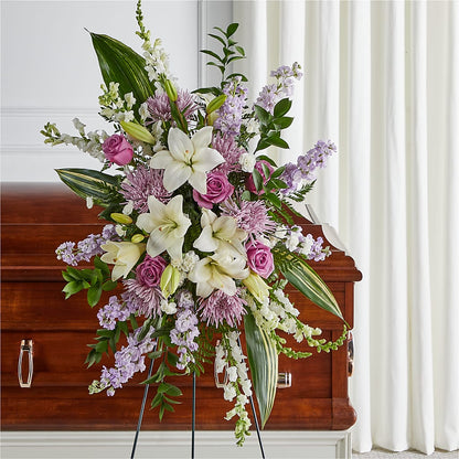 Grateful Hearts Standing Spray – PETAL & VINE DESIGN INC, Portage IN