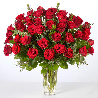 Forever Yours Fifty Stem Red Rose Bouquet – PETAL & VINE DESIGN INC, Portage IN